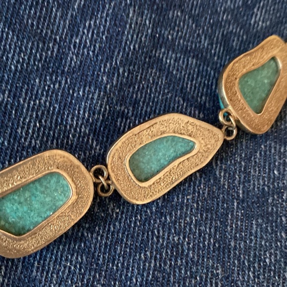 Chunky Turquoise bracelet  SIZE 7” toggle closure - Picture 7 of 8